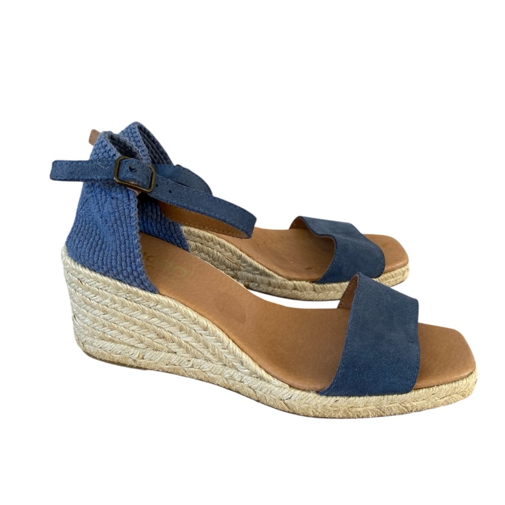 PICÓN Square Toe Handmade in Spain Summer Espadrilles Wedge Open Toe Sandal 8